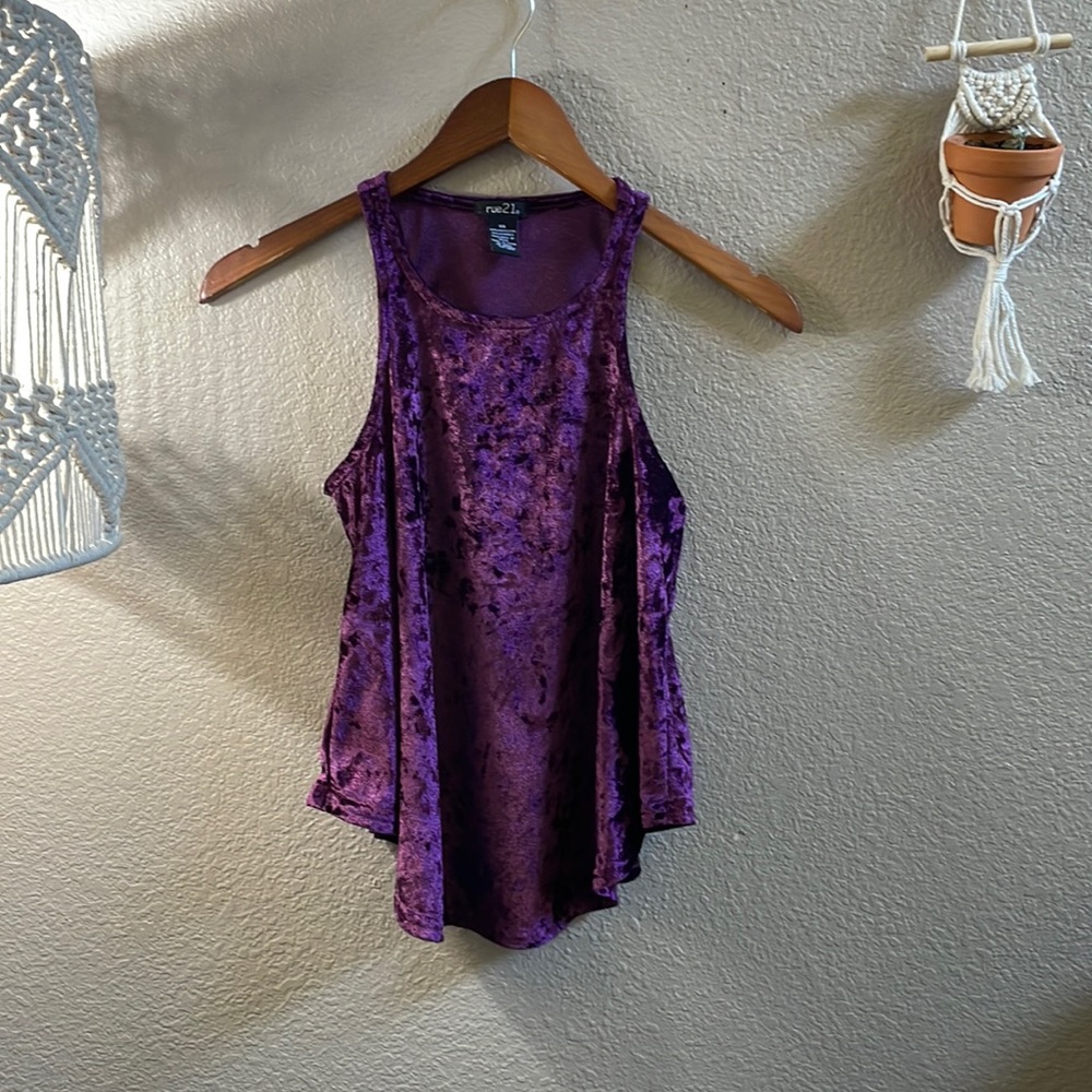 Rue 21 purple velvet tank
